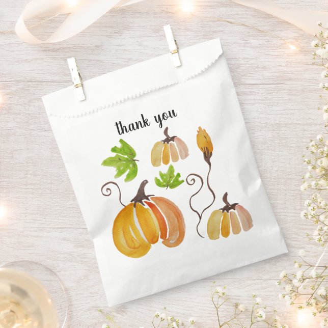 Sachets En Papier Citrouille Merci pays (Coupé)