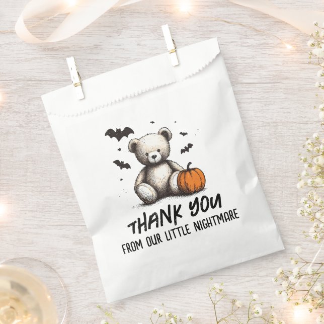 Sachets En Papier Citrouille Teddy Baby shower (Coupé)