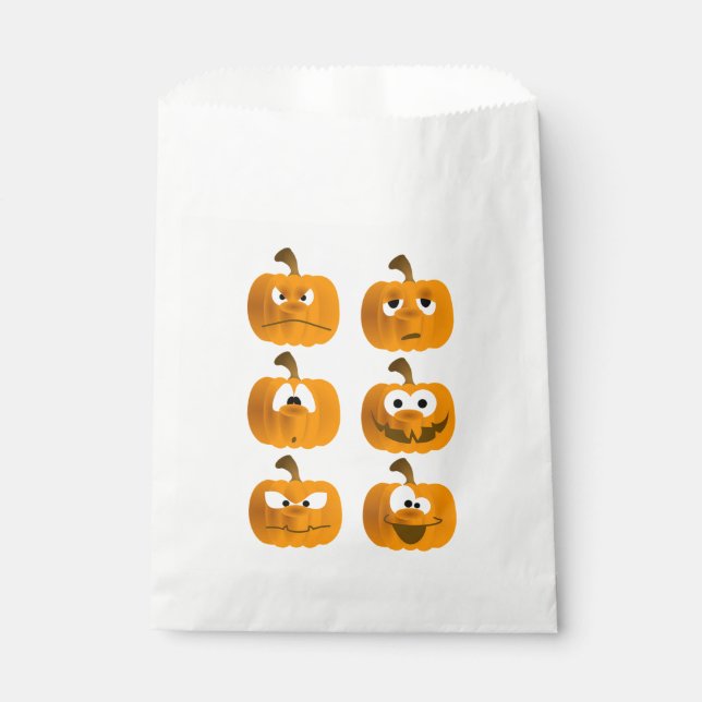 Sachets En Papier Citrouilles d'Halloween (Devant)