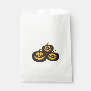 Sachets En Papier Citrouilles d'Halloween avec des expressions amusa