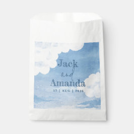 Sachets En Papier Clair bleu ciel d'aquarelle Mariage Favor Sac