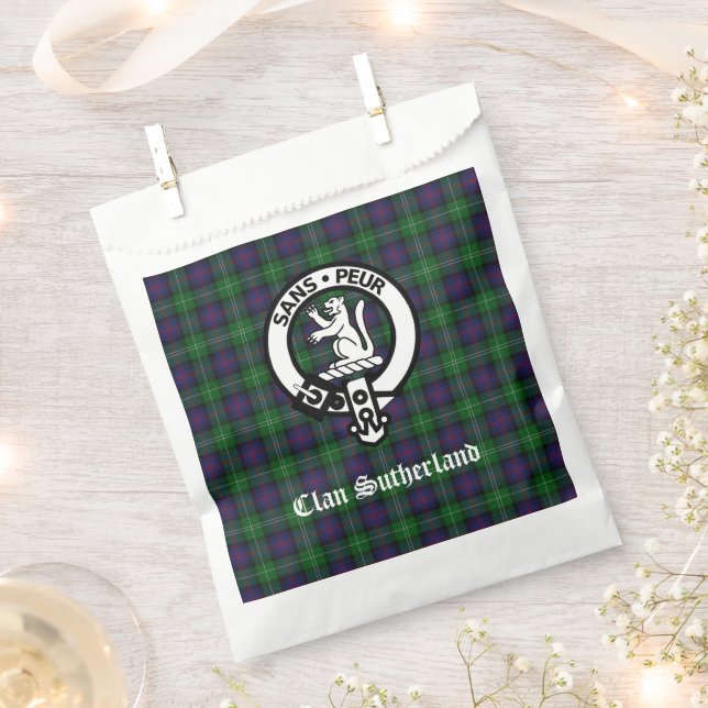Sachets En Papier Clan Sutherland Crest & Tartan (Coupé)