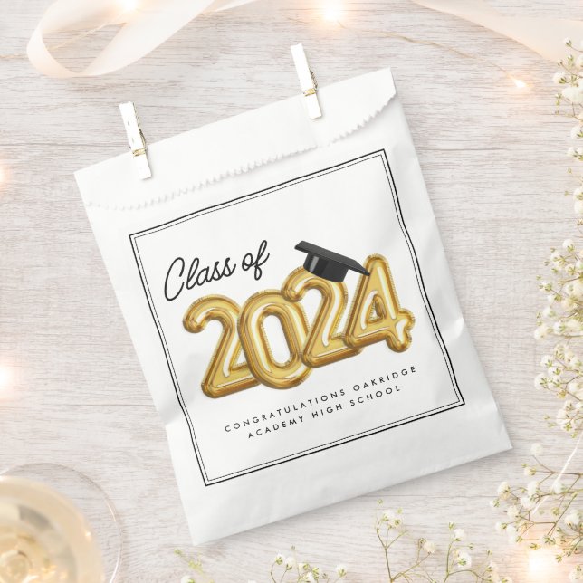 Sachets En Papier Classe de 2024 Graduation Party (Coupé)