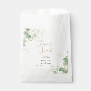 Sachets En Papier Classic Eucalyptus Gold Love is Sweet Mariage