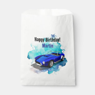 Sachets En Papier Classic Retro Blue Sports Voiture Anniversaire Ave
