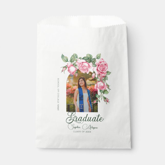 Sachets En Papier Classic Rose Flower Garden Photo Graduation (Devant)