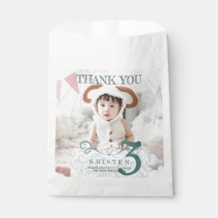 Sachets En Papier Classic turquoise merci fête d'anniversaire photo
