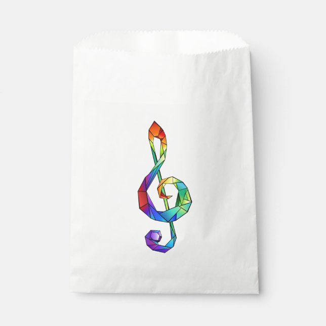 Sachets En Papier Clé de musique arc-en-ciel (Devant)