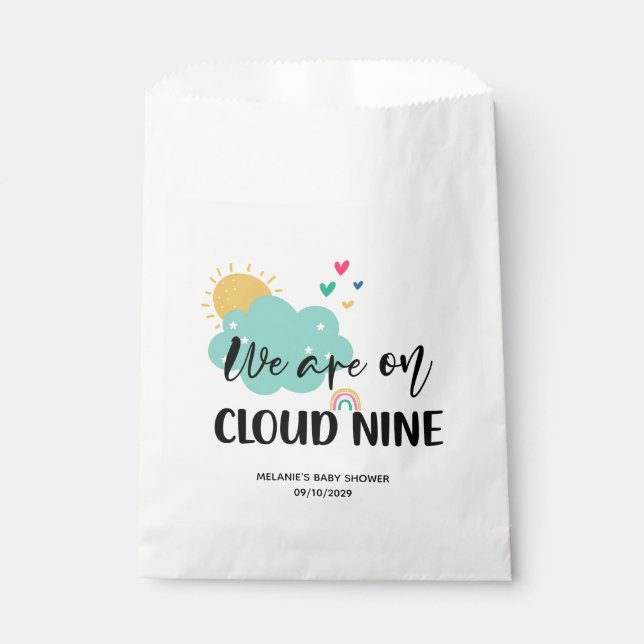 Sachets En Papier Cloud Nine Baby Shower Favor Bags (Devant)