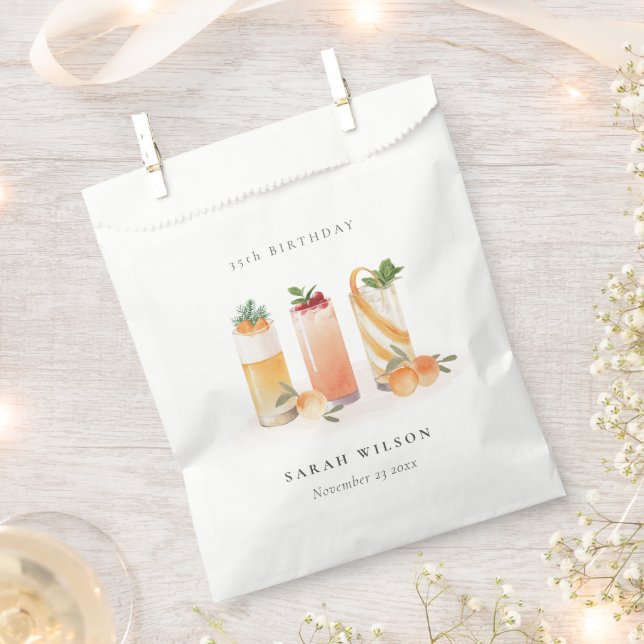 Sachets En Papier Cocktail de Fruits mignonnes Orange Blush N'Import (Coupé)