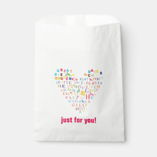 Sachets En Papier Cœur de Grand Danois adorable