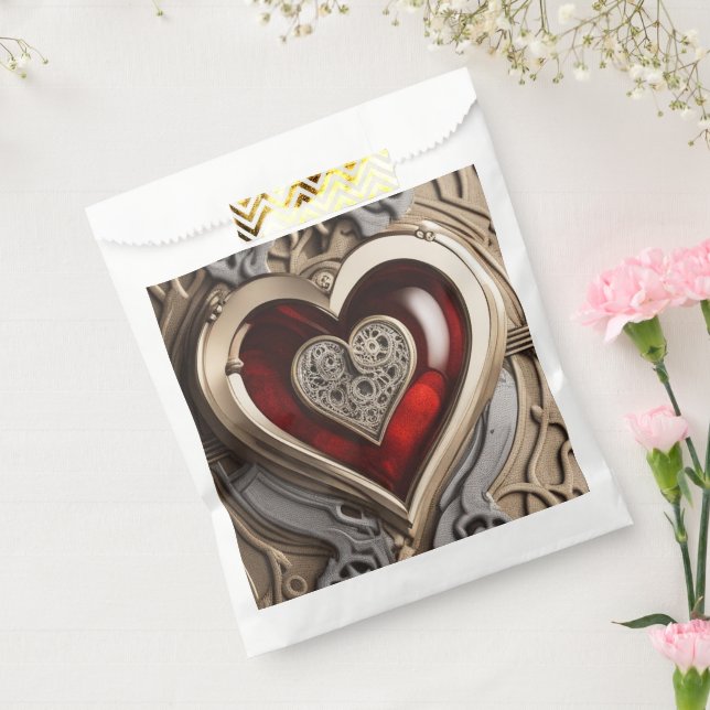 Sachets En Papier Coeur Steampunk - Amour mécanique complexe (Scellé)