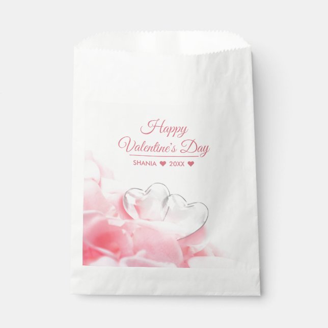 Sachets En Papier Coeurs de verre romantique Heureuse Sainte-Valenti (Devant)
