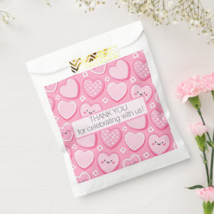 Sachets En Papier Coeurs roses mignons Fille Anniversaire