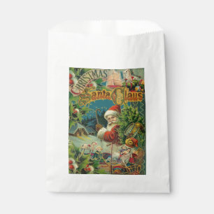 Sachets En Papier Collage de Noël victorien du Père Noël Antique