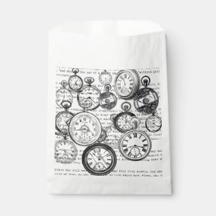Sachets En Papier Collage Montre de Goût Victorien Alice au Pays des