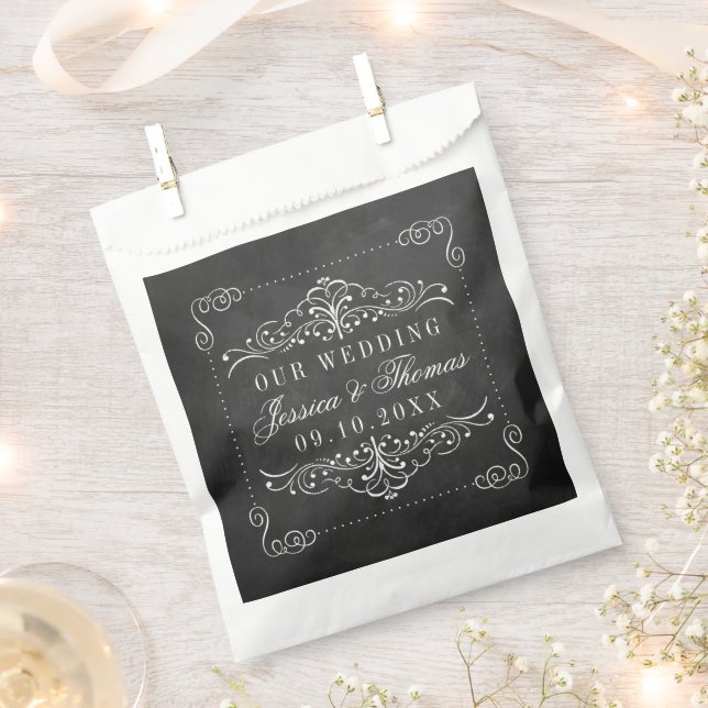 Sachets En Papier Collection de Mariages Ornate Chalkboard (Coupé)