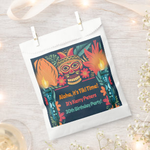 Sachets En Papier Coloré Tiki Luau Jardin crâne fête d'anniversaire