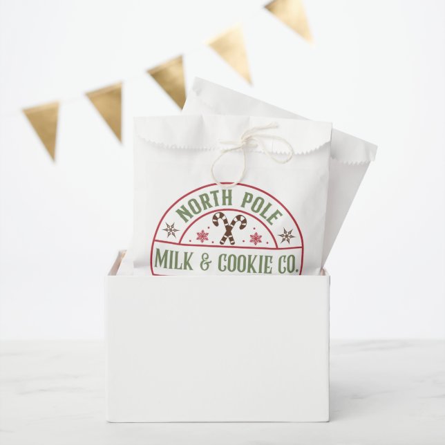 Sachets En Papier Compagnie de biscuits de lait de Noël (Fête)