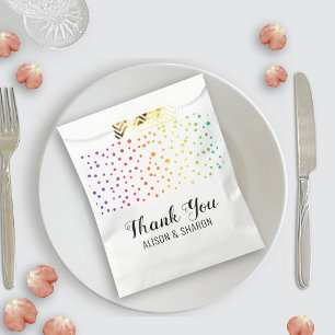 Sachets En Papier Confetti arc-en-ciel, arbres Merci lesbienne maria