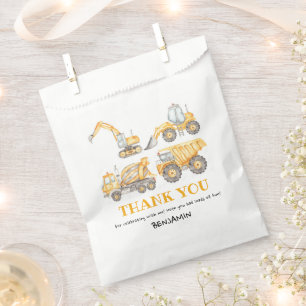 Sachets En Papier Construction Anniversaire Camion Merci