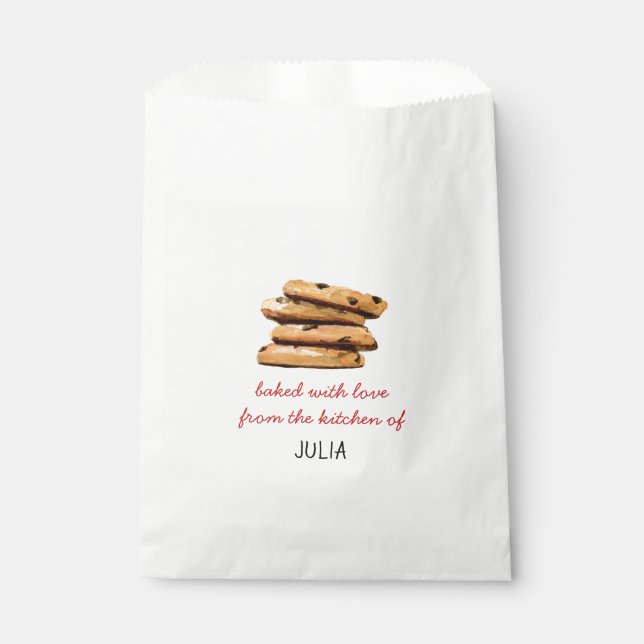Sachets En Papier cookie de puce chocolat d'aquarelle (Devant)
