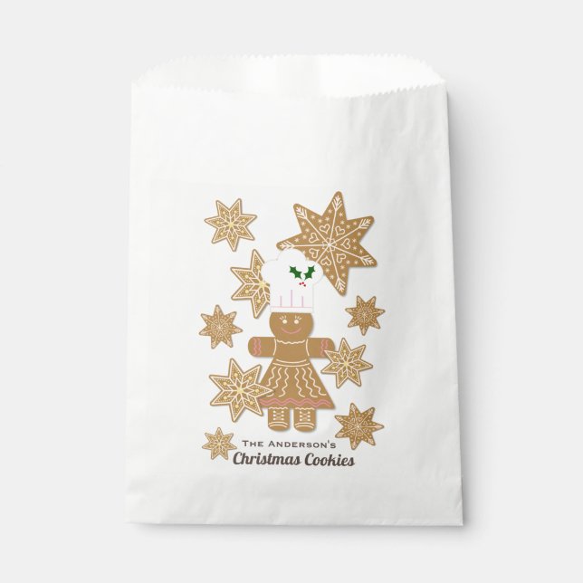 Sachets En Papier Cookies en pain d'épice de Noël Personnalisés (Devant)