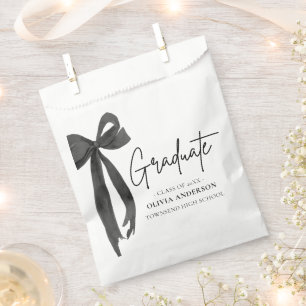 Sachets En Papier Coquette Black Bow moderne Graduate Graduate