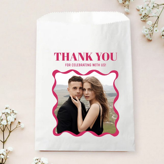 Sachets En Papier Coquette Curvy Ribbon Retro Mariage (Créateur téléchargé)