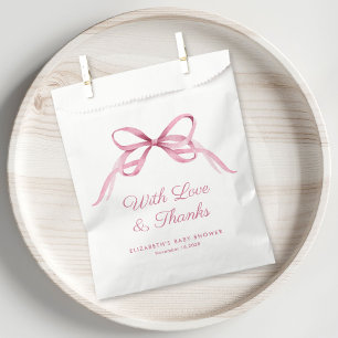 Sachets En Papier Coquette rose mignonne Bow bébé fille douche Merci