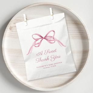 Sachets En Papier Coquette rose mignonne Bow bébé fille douche Merci
