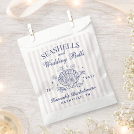 Sachets En Papier Coquillages roses rétro et cloches Mariages Bachel