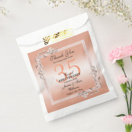 Sachets En Papier Coral Gem & Parties scintillant 35e anniversaire d