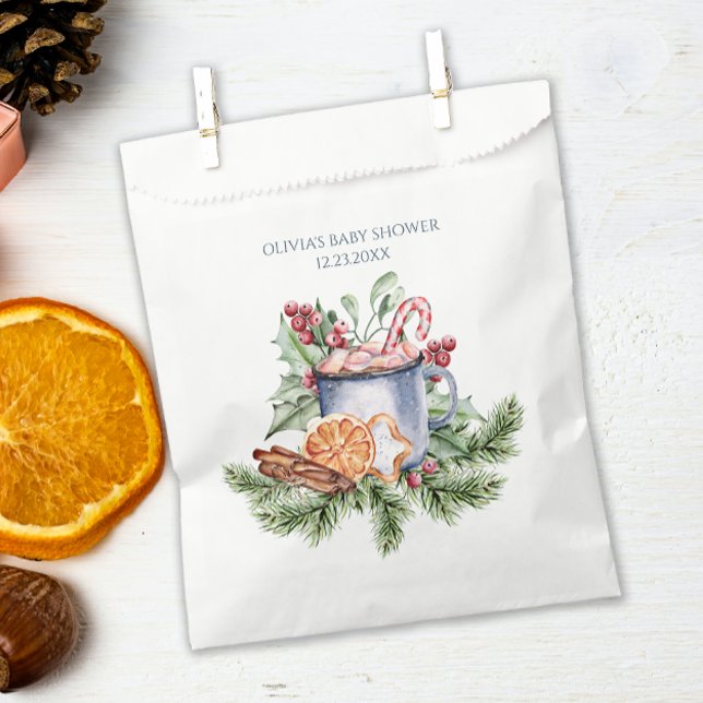 Sachets En Papier Cosy Coca chaud hiver Baby shower neigeux (Créateur téléchargé)