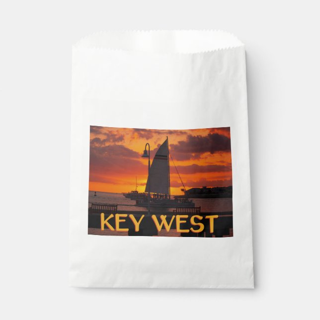 Sachets En Papier Coucher de soleil à Key West avec des bateaux (Devant)
