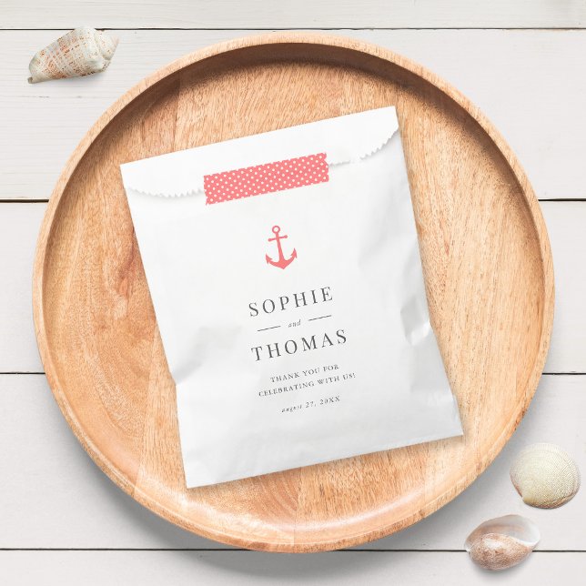 Sachets En Papier Couleur modifiable Mariage d'Ancres classique mode (Créateur téléchargé)