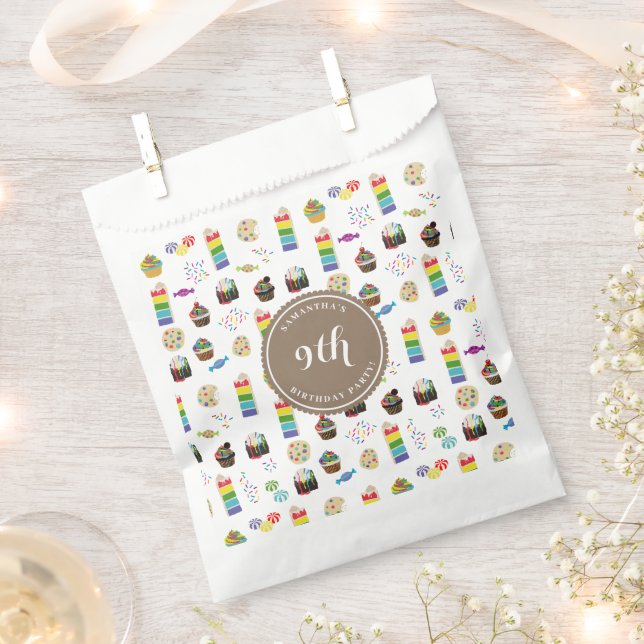 Sachets En Papier Couleur Rainbow Cake Sprinkles Anniversaire (Coupé)