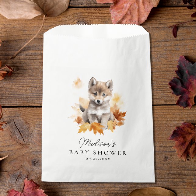 Sachets En Papier Coupe du loup de bois mignon Baby shower automne (Créateur téléchargé)