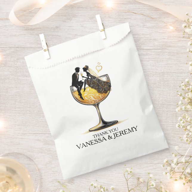 Sachets En Papier Couple au Champagne (Coupé)