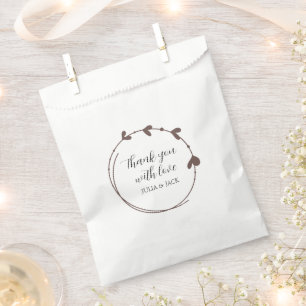 Sachets En Papier Couronne de cœur Taupe Simple Mariage