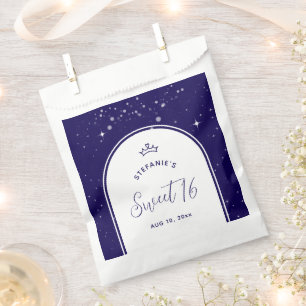 Sachets En Papier Couronne de Diadème de Princesse Sweet 16 Bleu Mar