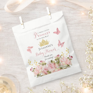 Sachets En Papier Couronne Papillons Floral Princess Baby shower