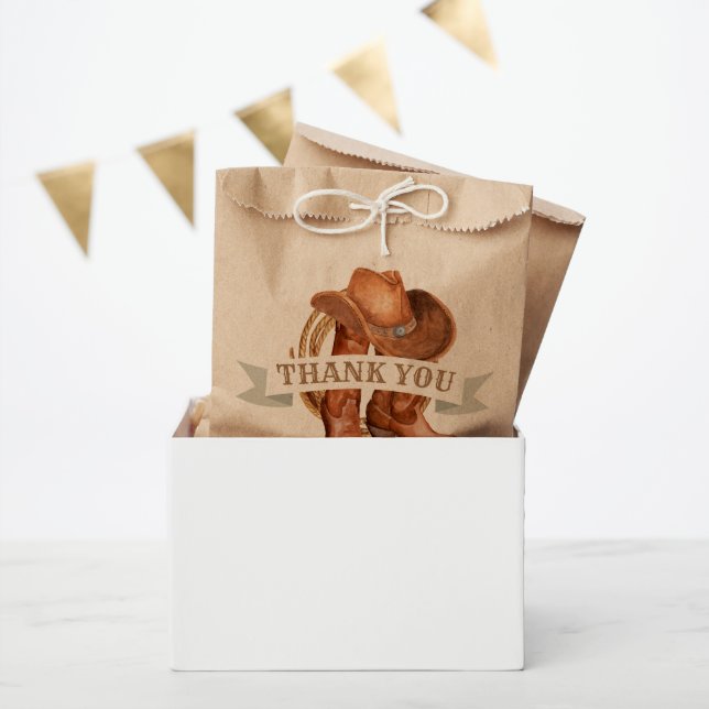 Sachets En Papier Cowboy Boots, Casquette et Lasso (Fête)