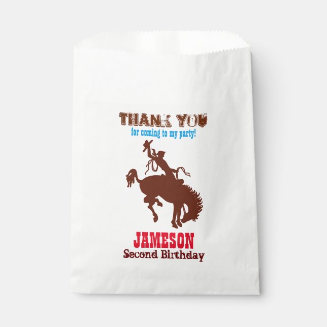 Sachets En Papier Cowboy Western Old West fête d'anniversaire (Devant)