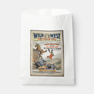 Sachets En Papier Cowboy Wild West Ajouter Boy's Name Birthday Party
