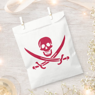 Sachets En Papier Crâne et épées de Crimson Drapeau pirate de Calico