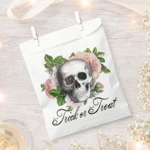 Sachets En Papier Crâne gothique rose victorien Damas Halloween