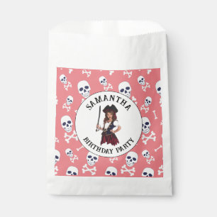 Sachets En Papier Crânes de filles roses pirates