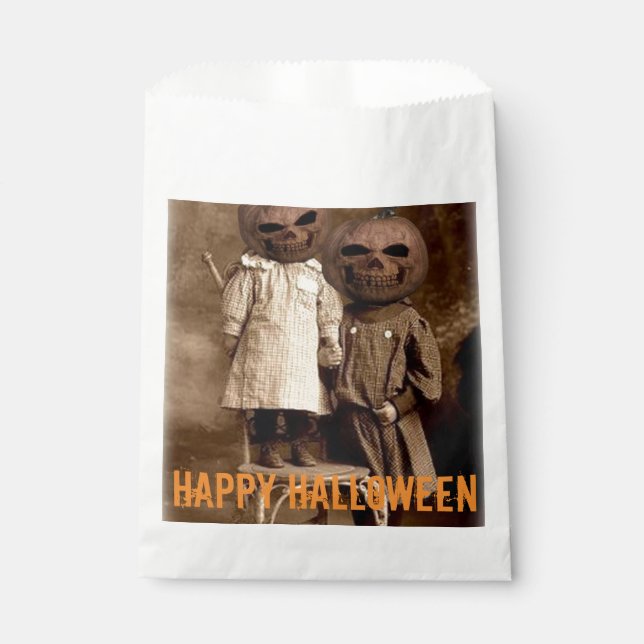 Sachets En Papier Creepy Pumpkin Head Kids Halloween  (Devant)