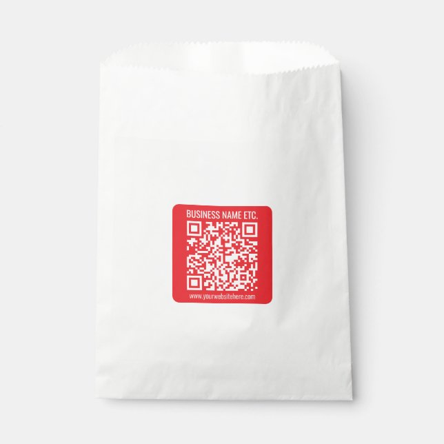 Sachets En Papier Créez instantanément votre propre code QR | Rouge  (Devant)